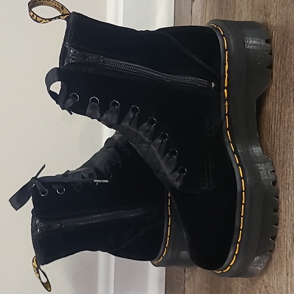 Dr. Martens Ze You Velvet Jadon Platform Boots - Picture 7 of 8